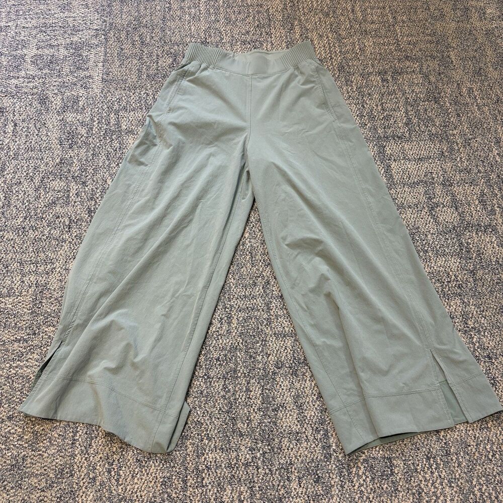 Lululemon Stretch Woven High-Rise Wide-Leg Cropped Pant Nomad Size Small Green